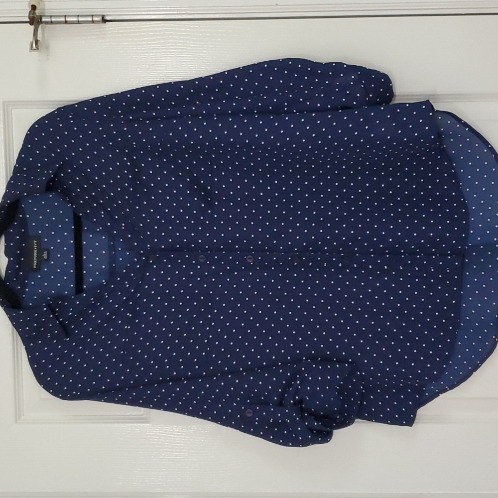 Fortune and Ivy Navy Polkadot Blouse